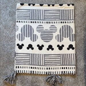 Disney Black and Cream Patterned Blanket